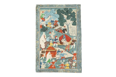 Lot 63 - A GROUP OF FOUR PROVINCIAL LATE INDIAN PAINTINGS FOR THE EXPORT MARKET