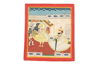 Lot 66 - MAHARAJA TAKHT SINGH OF JODHPUR WORSHIPPING BAHUCHARA MATA