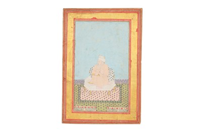 Lot 67 - A SEATED PORTRAIT OF NIZAMUDDIN AULIYA, MAJOR SUFI SAINT OF THE CHISHTI ORDER