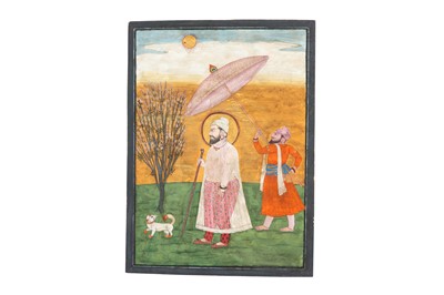 Lot 72 - GURU HAR RAI, THE SEVENTH SIKH GURU, AND HIS ATTENDANT