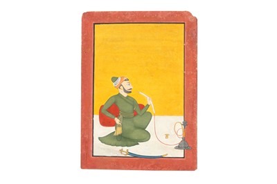 Lot 74 - A SEATED PORTRAIT OF RAJA AJMAT DEV OF MANKOT (R. 1730-1760)