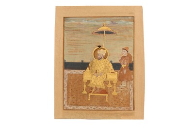 Lot 76 - A SERIES OF SIX PORTRAITS OF ENTHRONED MUGHAL EMPERORS