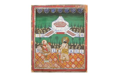 Lot 82 - MAHARAJA TAKHT SINGH OF JODHPUR PAYING RESPECT TO BAHUCHARA MATA