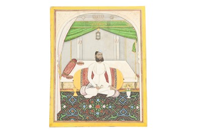 Lot 84 - FIVE SEATED PORTRAITS OF SAWAI RAM SINGH II, MAHARAJA OF JAIPUR (R. 1835 - 1880)