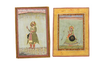 Lot 87 - TWO STANDING PORTRAITS OF INDIAN NOBLEMEN