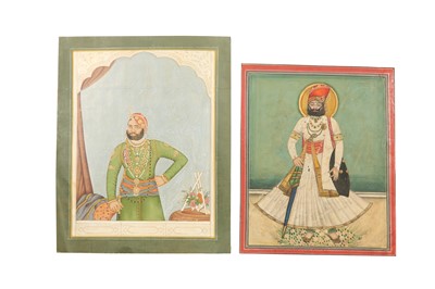 Lot 90 - TWO STANDING PORTRAITS OF JODHPUR MAHARAJAS