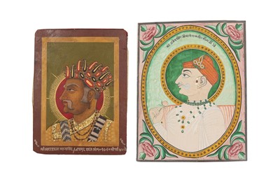 Lot 91 - TWO PROFILE PORTRAITS OF INDIAN RULERS