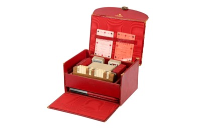 Lot 346 - A CARD PLAYERS RED LEATHER COMPENDIUM BY J. C. VICKERY, LATE 19TH/EARLY 20TH CENTURY