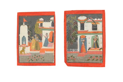 Lot 104 - TWO ILLUSTRATIONS TO A RAGAMALA SERIES: THE SARANG AND BHAIRAVI RAGINI