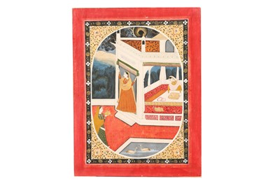 Lot 108 - AN ILLUSTRATION TO AN ASHTA NAYIKA SERIES: THE VIRAHOTKANTHITA NAYIKA