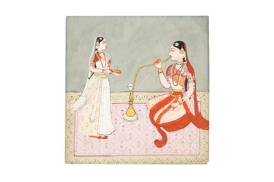 Lot 117 - A LADY SMOKING A HUQQA