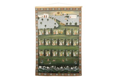 Lot 123 - A PICHHWAI TEMPLE HANGING: A DAY IN THE VILLAGE OF GOVARDHAN