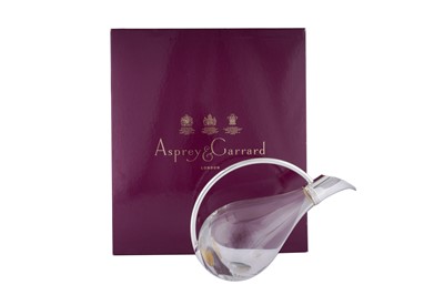 Lot 407 - A boxed Elizabeth II modern sterling silver mounted carafe, by Asprey and Garrard