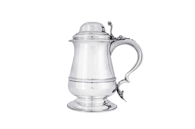 Lot 523 - An extremely rare George III sterling silver double quart tankard, London 1770 by William and James Priest (reg. after 1764)