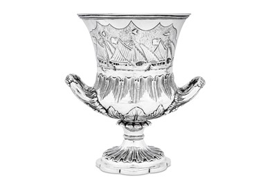 Lot 486 - Yachting interest – A William IV sterling silver trophy goblet, London 1834 by Richard Pearce & George Burrows