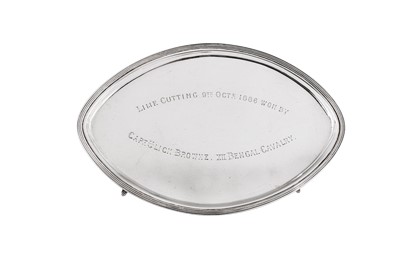 Lot 110 - Indian Colonial interest – An early 19th century Dutch 935 standard silver teapot stand, Amsterdam 1816 by Egidius Adelaar (active 1812-38)