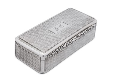 Lot 4 - A George IV sterling silver snuff box, Birmingham 1824 by John Lawrence and Co