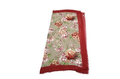 Lot 58 - Gucci Red Monogram Blooms Scarf