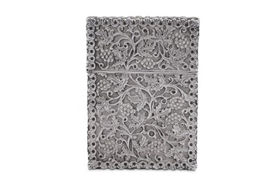 Lot 13 - A Victorian sterling silver card case, Birmingham 1869 by Fredrick Elkington