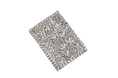 Lot 62 - A Victorian sterling silver card case, Birmingham 1869 by Fredrick Elkington