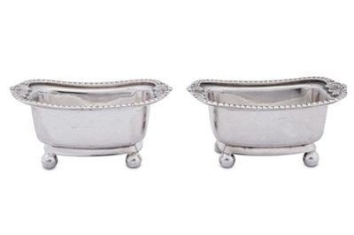 Lot 230 - A pair of early 19th century Chinese Export silver salts, Canton circa 1820, mark of Cutshing