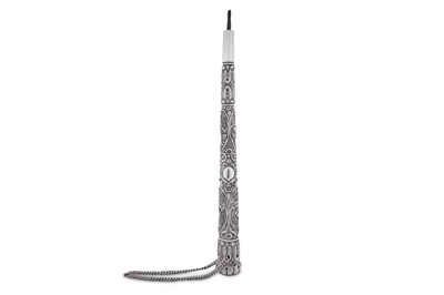 Lot 190 - A late 19th century Anglo – Indian unmarked silver parasol handle, Madras circa 1880