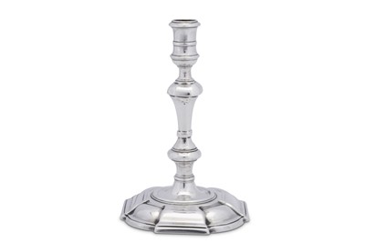 Lot 558 - A George II sterling silver taperstick, London 1738 by Joseph Steward I (reg. 7th Sept 1720)