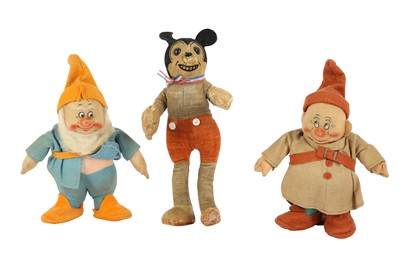 Lot 128 - THREE DISNEY CHARACTER VINTAGE SOFT TOYS, 20TH CENTURY