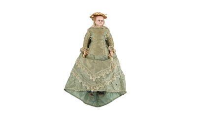 Lot 140 - DOLLS: SMALL WAX FASHION DOLL, CIRCA 1870