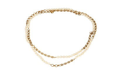 Lot 380 - Chanel Pearl and Gold Sautoir Necklace