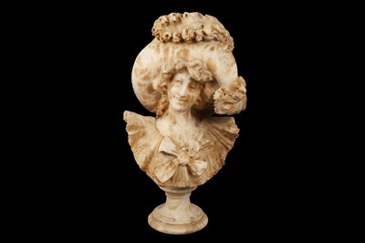 Lot 115 - A LATE 19TH CENTURY ITALIAN ALABASTER BUST OF A GIRL