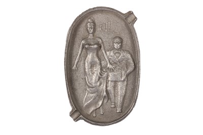 Lot 1033 - OVAL ASHTRAY WITH EROTIC SCENE