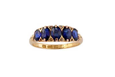 Lot 103 - A sapphire five-stone ring, 1888-89