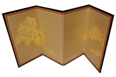 Lot 332 - A CONTEMPORARY FOUR FOLD JAPANESE SCREEN