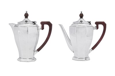 Lot 418 - A George V sterling silver café au lait set, Birmingham 1932 by William Neale & Son Ltd