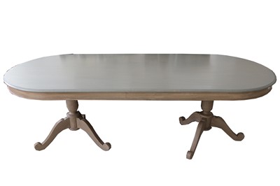 Lot 512 - A CONTEMPORARY OKA KARLSTAD PAINTED MANGO WOOD DINING TABLE, 21ST CENTURY