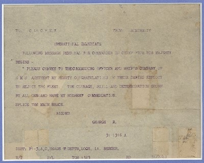 Lot 1293 - WW2 Interest.- HMS Amethyst & King George VI