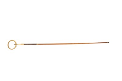 Lot 194A - A LATE 19TH CENTURY GILT METAL AND HORN WALKING CANE