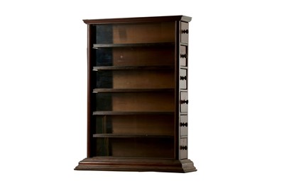 Lot 216 - DISPLAY CABINET: A WALNUT AND GLAZED HANGING SHOP DISPLAY CABINET, LATE 19TH/EARLY 20TH CENTURY