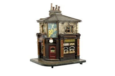 Lot 205 - MODELS: A LARGE SCRATCH BUILT MODEL OF A CORNER SHOP, 20TH CENTURY