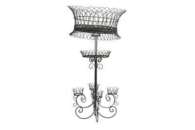 Lot 253 - GARDENALIA: A VICTORIAN WIREWORK PLANTER