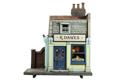 Lot 208 - MODELS: A SCRATCH BUILT CORNER SHOP FRONT 20TH CENTURY