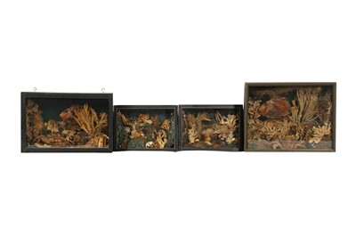 Lot 257 - DIORAMA: A PAIR OF MINIATURE VICTORIAN STYLE SEASCAPE DIORAMAS, MID 20TH CENTURY