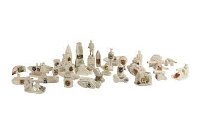 Lot 235 - CERAMICS: AN ARCADIAN CRESTED CHINA MODEL OF TOMMY AND HIS MACHINE GUN