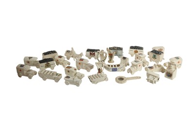 Lot 236 - CERAMICS: FIVE CRESTED CHINA TENDERS, LATE 19TH CENTURY