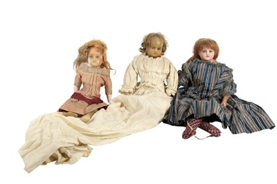 Lot 165 - DOLLS: A CONTINENTAL WAX HEADED DOLL, LATE 19TH/EARLY 20TH CENTURY