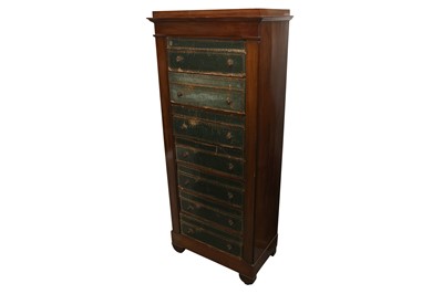 Lot 5 - A LOUIS PHILIPPE MAHOGANY CARTONNIER, CIRCA 1840