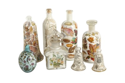 Lot 230 - GLASS: A PAIR OF DECALCOMANIA CLEAR GLASS DUMPS