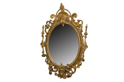 Lot 309 - A ROCOCO REVIVAL OVAL GIRANDOLE MIRROR, 19TH CENTURY