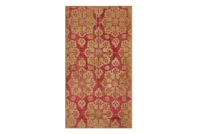 Lot 395 - AN OTTOMAN SILVER-THREAD EMBROIDERED VELVET PANEL (ÇATMA)